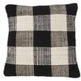 thumbnail image 1 of Fennco Styles GÃªnes Collection Buffalo Plaid Chindi 100% Cotton Throw Pillow Cover & Insert 18 x 18 Inch - Black, 1 of 2