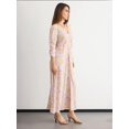 thumbnail image 4 of Printed Maxi Dress with V-Neck and Ruched Back, 4 of 6