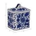 thumbnail image 4 of Small Chinoiserie Scented Candle with Lid for Men and Women - Decorative Ceramic Pillar Candle for Indoor and Outdoor Areas - Votive Style for Living Room, Bedroom, and Bathroom - 6", Blue & White, 4 of 12