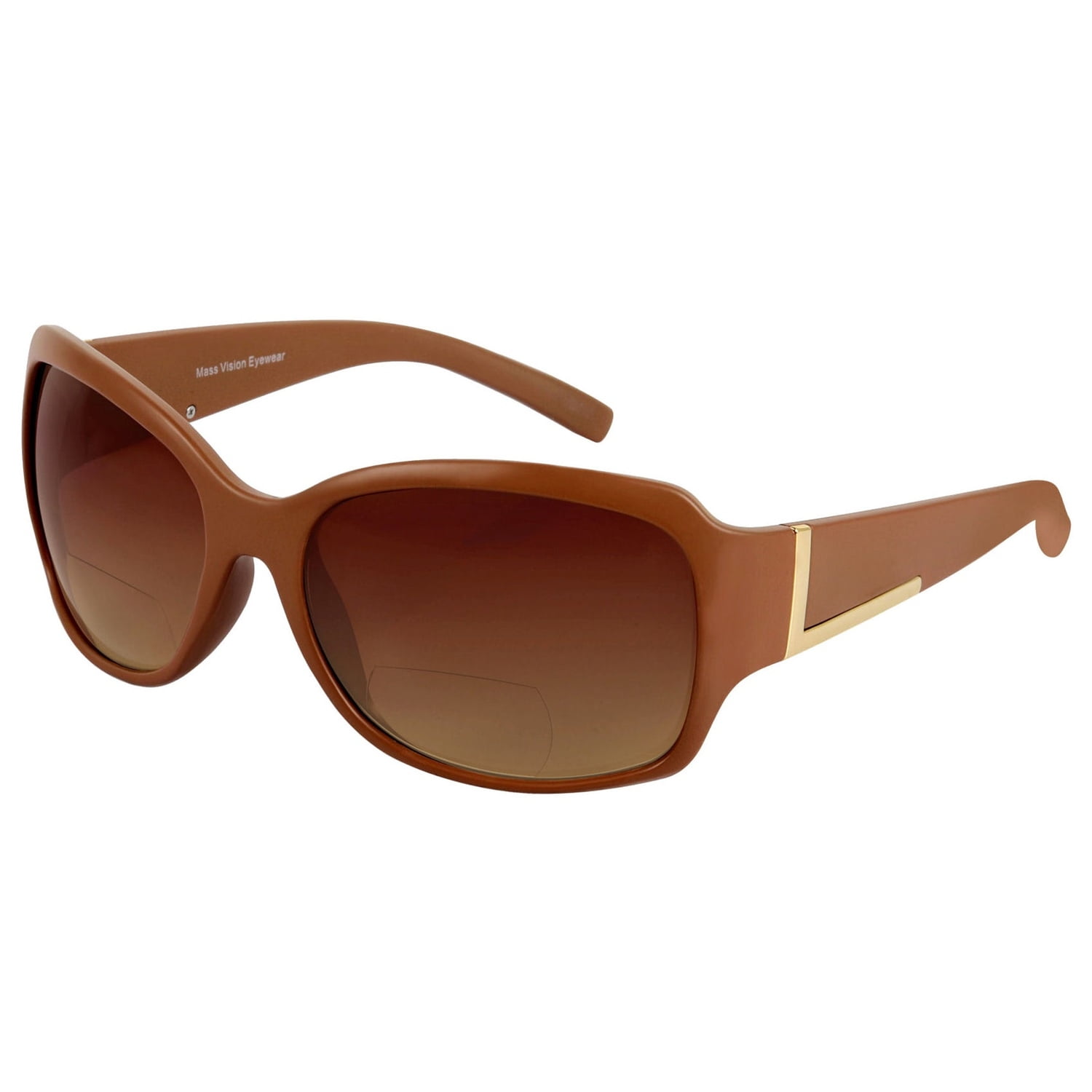 2 Pair of "The Fashionista" Womens Designer Bifocal Sunglasses - Outdoor Reading Glasses - Black/Brown - 1.75