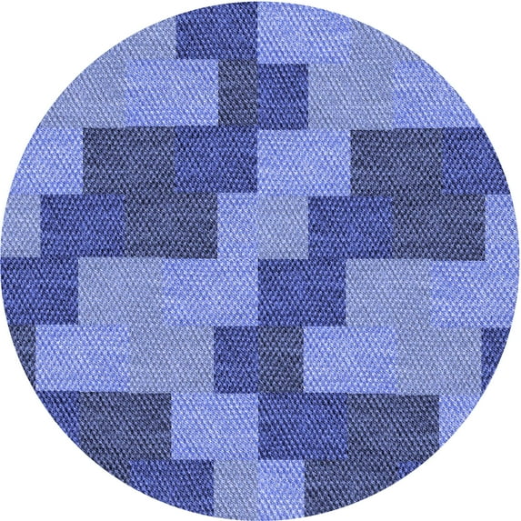 Ahgly Company Indoor Round Patterned Sky Blue Dress Blue Area Rugs, 3' Round
