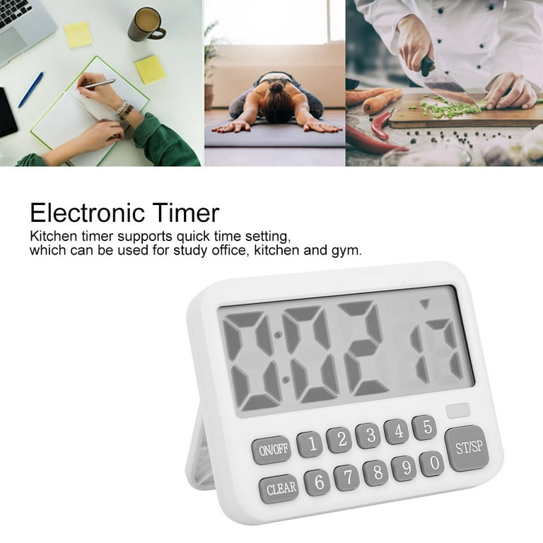 Huryfox Timer, Kitchen Timer, Timer for Kids, Digital Timer for Cooking, Egg Timer, Magnetic Desk Timers for Teacher, White