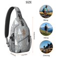 thumbnail image 5 of Sling Backpack,Gray Christmas Tree Pattern Sling Bag with Water Bottle Holder,Waterproof Sling Bag for Men/Women with Headphone Jack for Hiking,Travel, 5 of 6