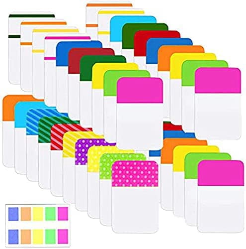 Tekola 900 Pieces Tabs Sticky Index Tabs,Writable and Repositionable File Tabs Flags Colored Page Markers Labels for Reading Notes, Books and Classify Files, 41 Sets (Index Tabs)