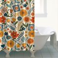 thumbnail image 4 of Pioneer Flower Floral Print Pattern Shower Curtain 72"x84" ,Bathroom Decorative Shower Curtains Set with 12 Hooks,Modern Waterproof Washable Shower Curtain, 4 of 6