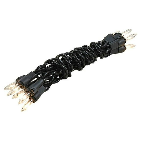 Novelty Lights 10 Light Clear Christmas Craft Mini Light Set, Non-Connectable, Black Wire, 4' Long
