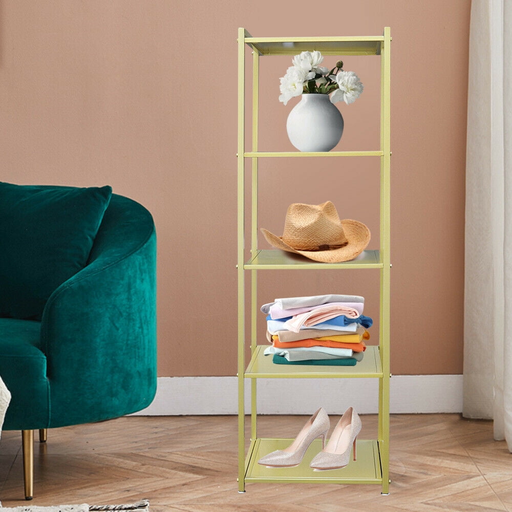 Fichiouy 5Tier Ladder Shelf Stand Display Storage Rack Home Furniture