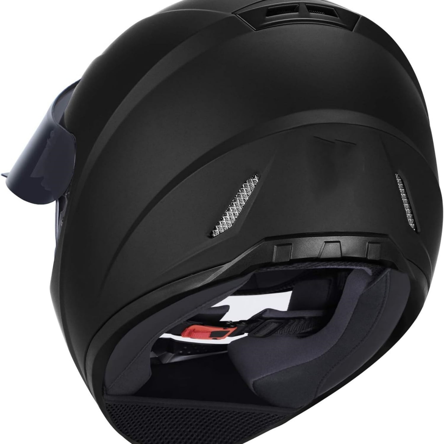 Compact Motorcycle Helmet - Matte Black, Large - Full Face