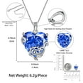 thumbnail image 5 of Juwaliy Women Heart Necklace December Birthstone Tanzanite Jewelry 925 Sterling Silver Flower Rose Pendant Mother Christmas Valentines Birthday Gifts, 5 of 9