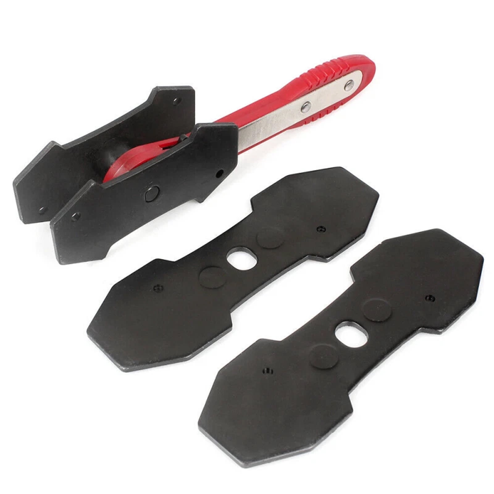 Brake Caliper Press Tool | Car Ratcheting Brake Caliper Piston Spreader Press Tool with 2pcs Steel Plates-Red