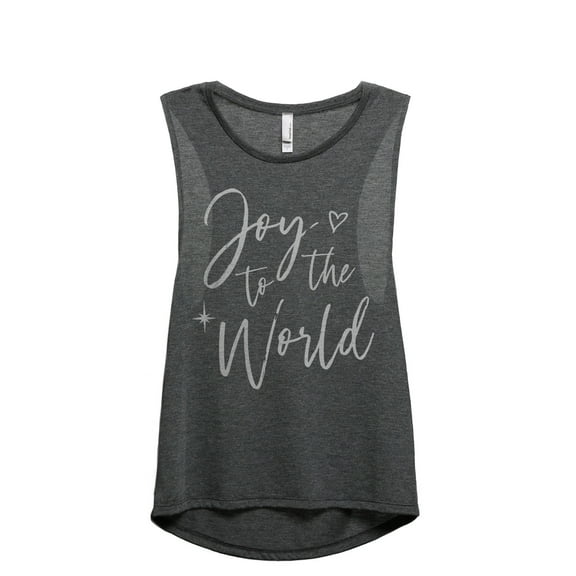 Joy To The World Women's Fashion Sleeveless Muscle Workout Yoga Tank Top Charcoal Grey 2X-Large