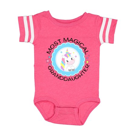 

Inktastic Most Magical Granddaughter- cute unicorn badge Gift Baby Girl Bodysuit