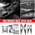 thumbnail image 3 of 18× For Infiniti Q50 2014-2019 Black Carbon Fiber Interior Sticker Trim, 3 of 8