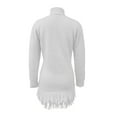 thumbnail image 4 of Perfectbot Women's Bodycon Sweater Dress - Mock Neck Long Sleeve Fringe Hem Mini Dresses Vacation Outfit, 4 of 5