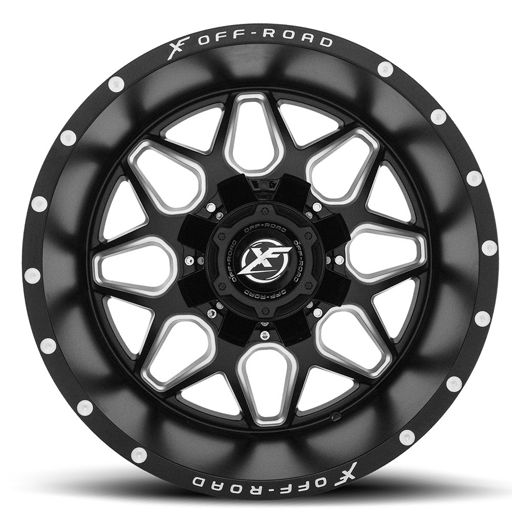 XF OFFROAD XF202 Matte Black Milled Window Wheels (20x10" 5x139.7