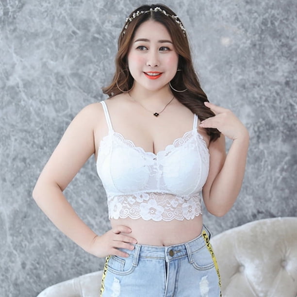 Chaleco de encaje con tirantes envolventes para el pecho, top de tubo antiexposición con almohadillas para el pecho para mujer, ropa interior de talla grande con envoltura extra gruesa para el pecho
