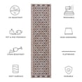 thumbnail image 6 of SAFAVIEH Courtyard Vermont Geometric Indoor/Outdoor Runner Rug, Black/Natural, 2'3" x 10', 6 of 10