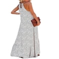 thumbnail image 2 of Women Summer Sleeveless Dress Floral Patterns Ruffled Neckline High-low Hem Cute Dress, 2 of 6