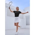 thumbnail image 5 of Camisas de entrenamiento con espalda abierta para mujer, camisetas de verano, manga corta, atlética, ajuste holgado, ropa transpirable para yoga, negro brillar  Electrónica, 5 of 5