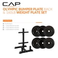 thumbnail image 2 of Set de discos de peso CAP Barbell de 160 lb con rack de almacenamiento, 2 of 9