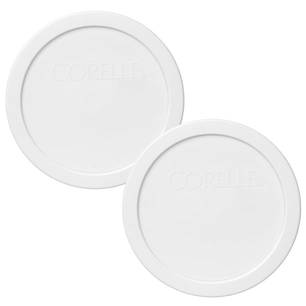 Corelle Replacement Lid 428PC 6.5" White Round Plastic Cover (2Pack