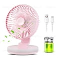 thumbnail image 1 of MAWFOZIN Ventilador de escritorio pequeño con luz nocturna, ventilador de mesa oscilante automático con batería recargable de 3000 mAh, ventilador personal USB con viento de 4 velocidades, ventilador, 1 of 5