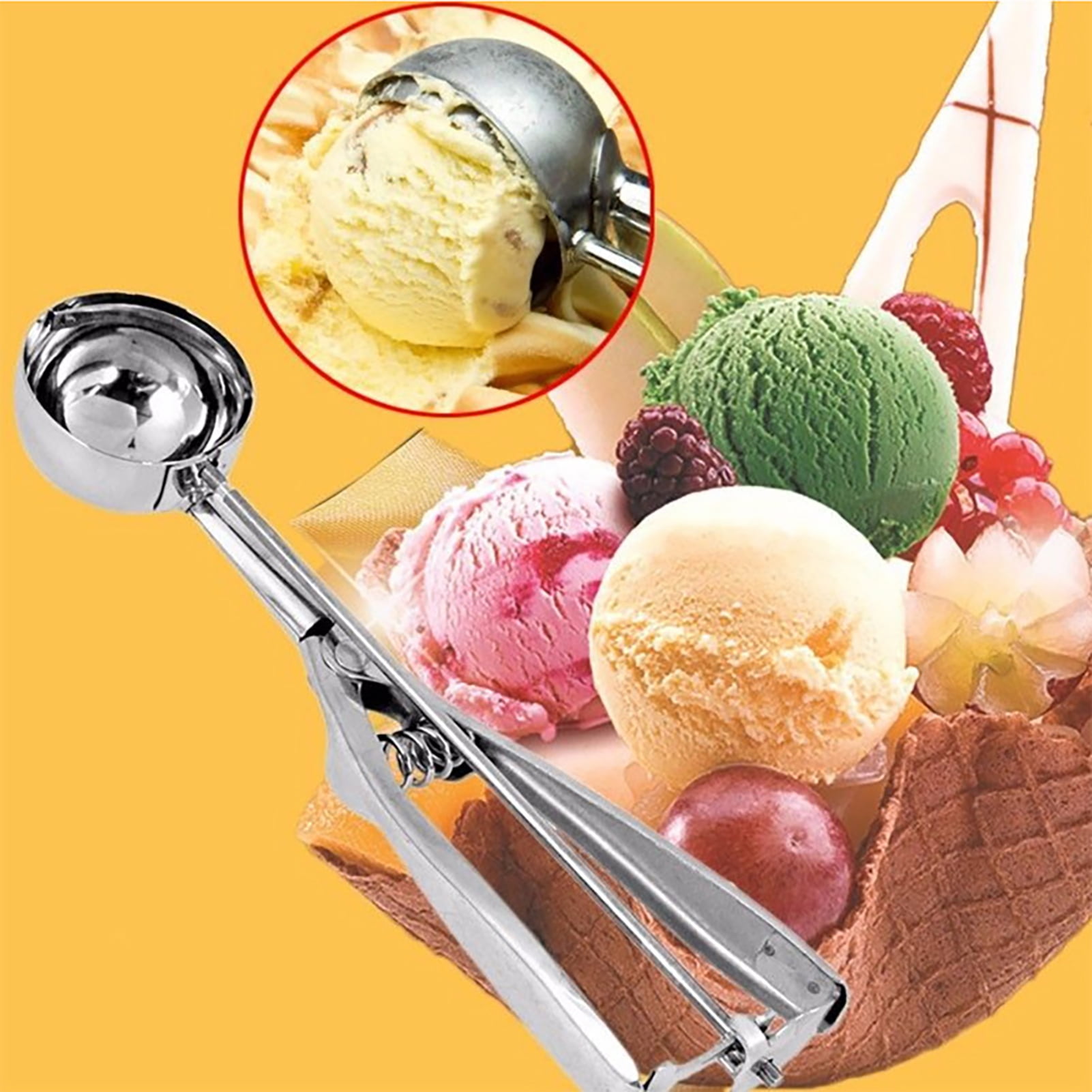 Cookie Scoop Set, Ice Cream Scoops Set of 3 with Trigger, 18/8 Stainless  Steel Cookie Scoops for Baking, Include Large-Medium-Small Scoops for  Cookie