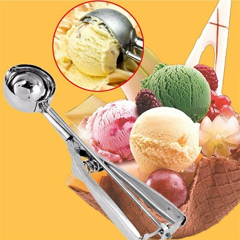 Ice Cream Scoop, Cookie Scoop Set of 3 with Ergonomic Handle Trigger,  Stainless Steel Cookie Scoops for Baking, 3 Size Ice Cream Scoops for  Cookie, Ice Cream, Cupcake, Muffin, Meatball 