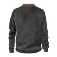 thumbnail image 4 of Wutalume Men's Outdoor Standing Collar Sweatshirt, Spring Casual Tops, Loose Fit Long Sleeve for Hiking and Leisure, Durable Material for Active Lifestyles,Black 2XL, 4 of 5