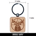 thumbnail image 2 of Hunting Hunter Deer in Crosshair Square Keychain Charm Tag - Engraved Wood, 2 of 6