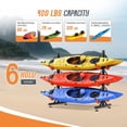 thumbnail image 6 of Jocisland Freestanding Kayak Storage Rack for 6 Kayaks, Adjustable Width Stand with Stable Base, 12 Elastic Ropes, EVA Tube Sleeves, 6 of 9