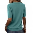 thumbnail image 5 of Hearthz Short Sleeve Sweaters for Women Knit Work Sweaters Tops Trendy Crew Neck Shirts Women Business Casual Lightweight Women Tunic Tops, 5 of 8