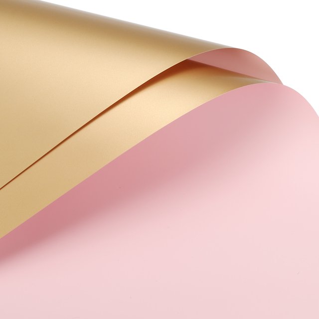 Unique Bargains Double Sided Color Flower Wrapping Paper Lotus Color+Gold 22.8'x22.8' Waterproof 10 Pack