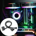 thumbnail image 2 of PC Cooling Systems Splitter Cable SATAs Powereds 4Pin/3pin Fan Adapter With Reinforced Meshes Coating And Secure Installation, 2 of 7