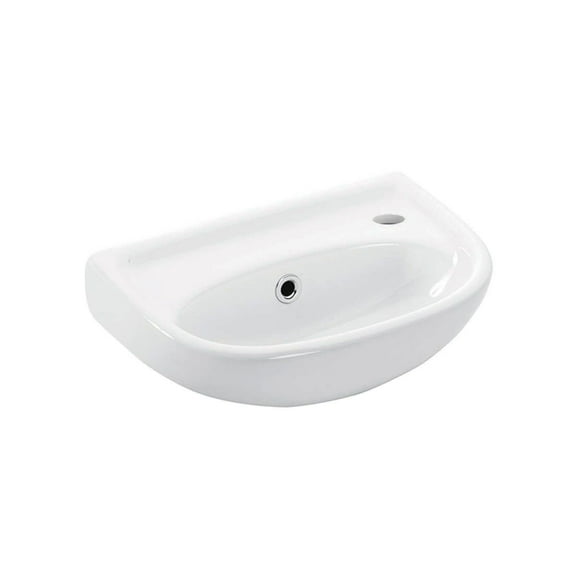 Ws Bath Collections Basic 4000.01L Basic 15-1/2" Oval Ceramic Wall Mounted Bathroom Sink -