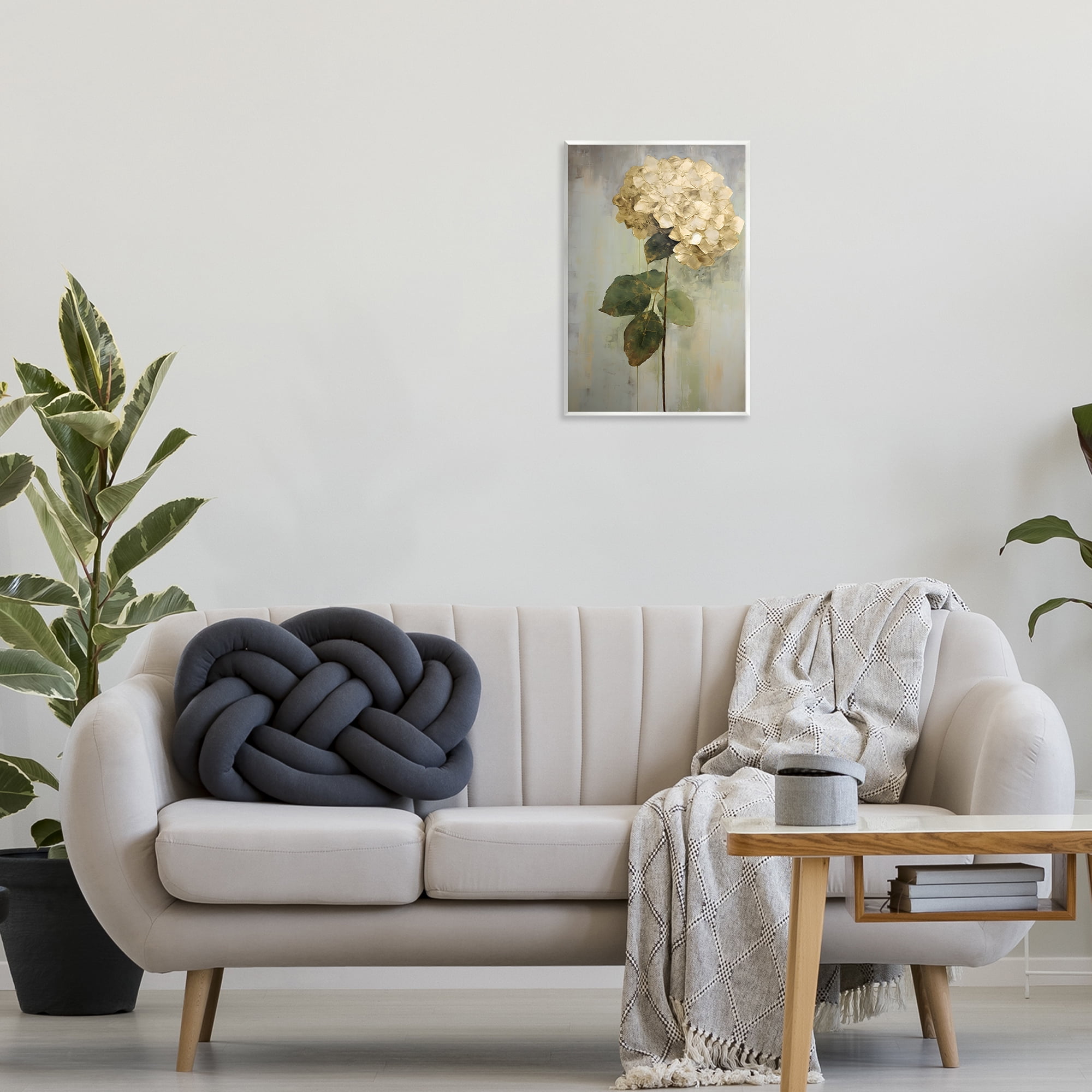 Stupell Industries Single Distressed Hydrangea Botanical & Floral Painting Unframed Art Print Wall Art, 13 x 19