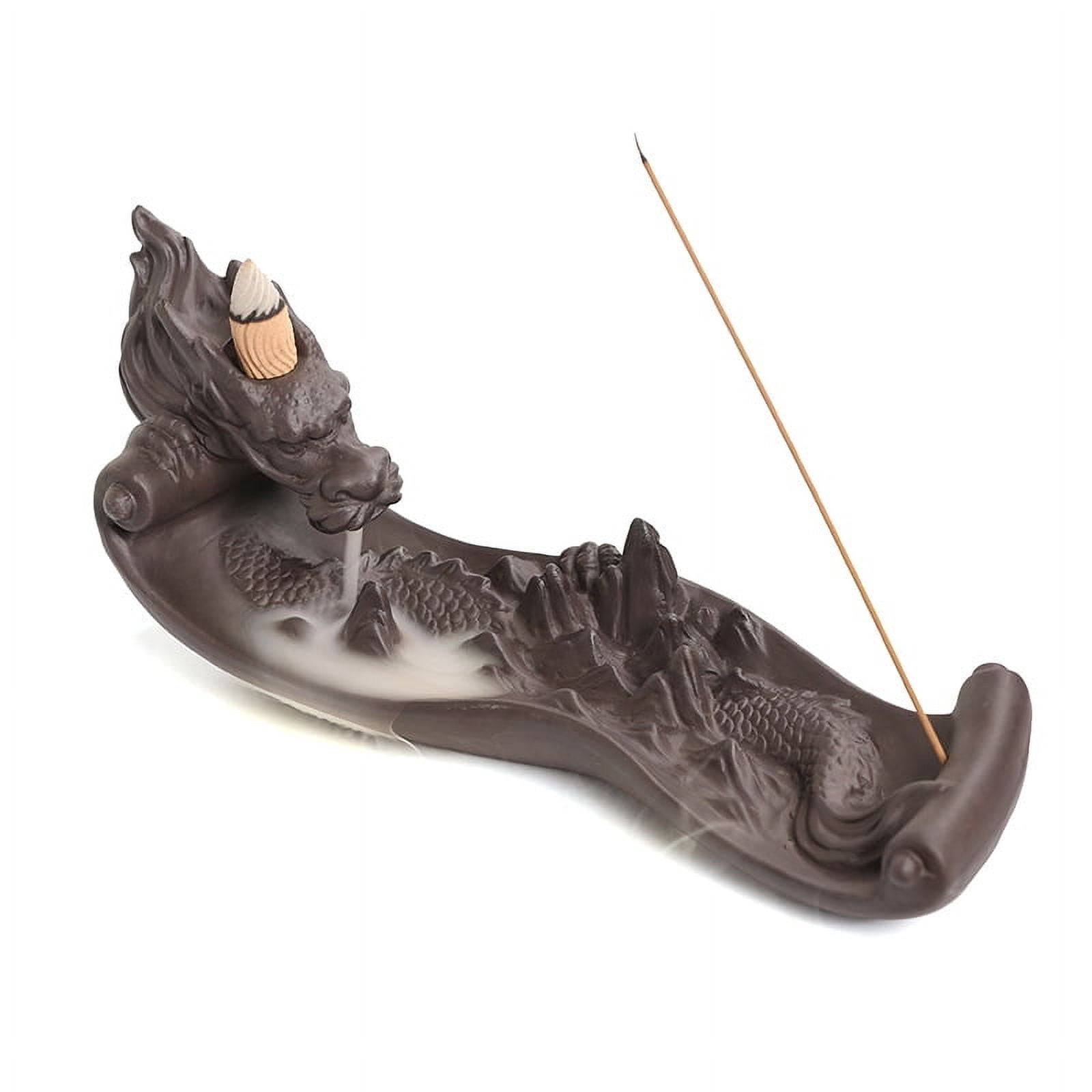 Purple Clay Backflow Incense Burner Dragon Decoration Creativity Chinese Loong Incense Holder Smoke Incense Burner Office Decoration
