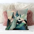 thumbnail image 3 of Amrita Sen Designs CAPL929FSDS-BL-18x18 18 x 18 in. Mountain Peaock Suede Blown & Closed Pillow - Multi Color, 3 of 5