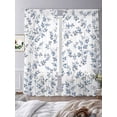thumbnail image 3 of Blue Leaves Sheer Curtains 96 Inch Length 2 Panels Set Window Treatments, Summer Botanical Elegant Pastoral Rod Pocket Semi Curtains for Living Room/Bedroom/Kitchen Décor, 104"W x 96"L, 3 of 7