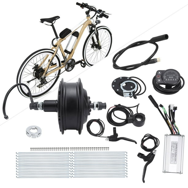 Kit Moteur Roue Arriere Moyeu de Velo Electrique Silencieux 48V 500W Kit de Conversion de Velo Electrique Haute Resistance avec Compteur d Affichage KT 900S pour Roue 12G 26inch 12G Rayons Walmart