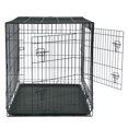 thumbnail image 5 of 42 Inch Dog Crate with Plastic Tray, Folding Metal Dog Cage with Divider and Removable Handle, Portable Pet Kennel for Indoor and Outdoor, Black, 5 of 7