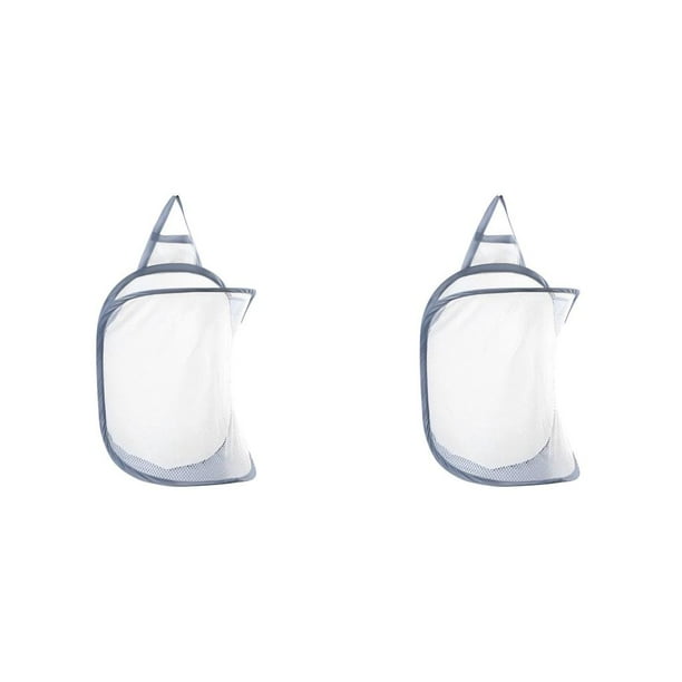 Cesto de ropa sucia plegable Toystoory bolsa de almacenamiento de malla Gris 2piezas