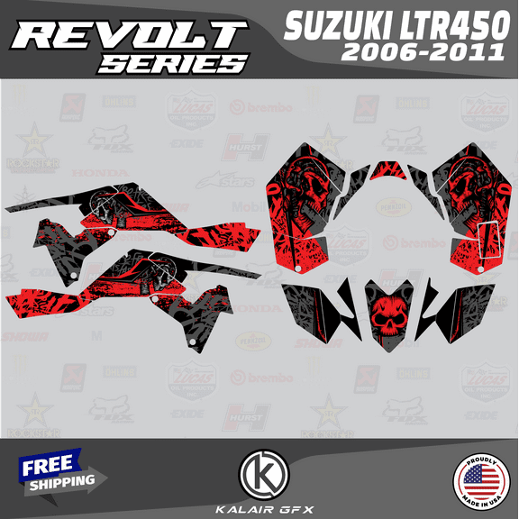 Kalair GFX Graphics Kit for Suzuki ATV LTR 450 (2006-2011) Revolt Series