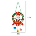 thumbnail image 3 of Wooden Lighted Christmas Wreath Bow Hanging Decoration Led Front Door Wall Window Ornament Christmas Decoration 17.7 in, 3 of 7