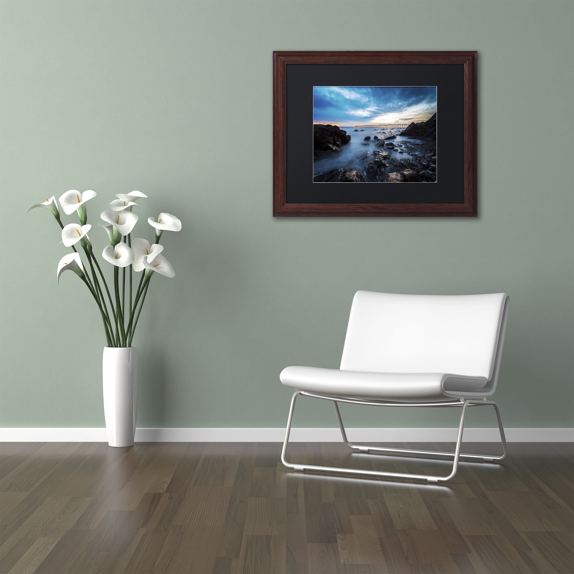 Chris Moyer 'Bacara Twilight' Black Matted Framed Art