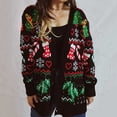 thumbnail image 5 of SRZYMJ Womens Christmas Sweater Funny Button Down Cardigan with Pockets, 5 of 9