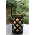 thumbnail image 2 of Battery Operated Candle Lantern, Hanging Black Criss Cross, Timer, 2 of 4