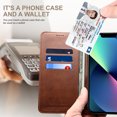 thumbnail image 3 of Nalacover Wallet Case for iPhone 15 Plus with Credit Card Slots Holder Kickstand, Premium PU Leather + Soft Silicone Magnetic Closure Flip Folio Cover Anti-Scratches Shockproof Case, Brown, 3 of 6