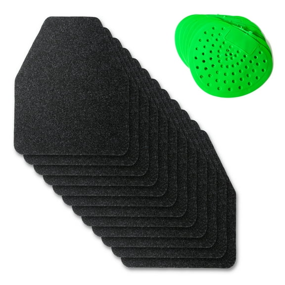 Premium Products Urinal Floor Mats 12 Pack - Disposable Urine and Splash Guard for Men's Bathroom with Anti-Slip Backing - Complete with Urinal Screens