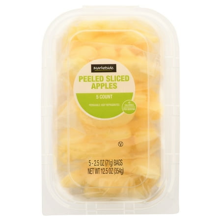 Marketside Peeled and Sliced Fresh Red Apples, 12.5 oz, 5 Count